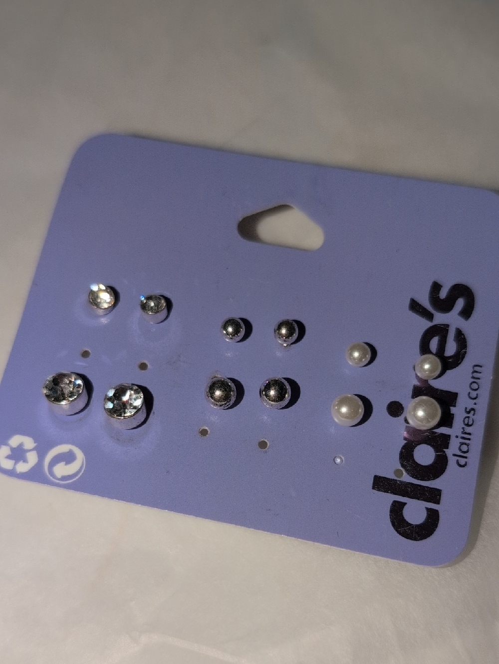 ❤️‍🔥10/$10❤️‍🔥 Claire's Silver & Faux Pearl Stud Earring Set - 6 Pairs